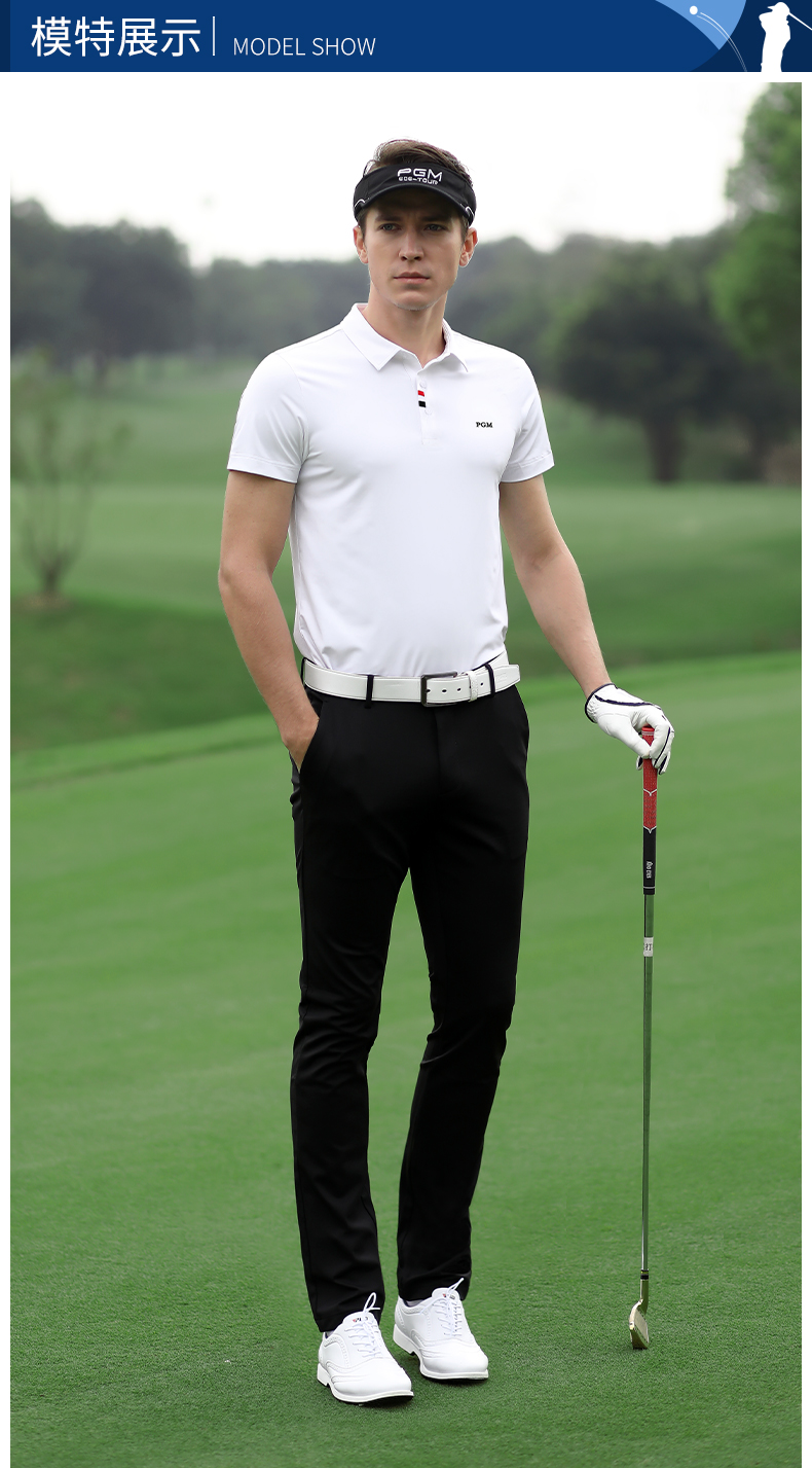 Áo sơ mi golf polo nam PGM YF441 polyester spandex áo sơ mi golf hiệu suất thời trang