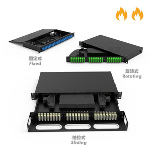 Panel de parche óptico de fibra óptica, caja de terminales de Metal SC LC MONTADO EN ESTANTE 4 8 72 96 144, marco de distribución de puerto, 19 pulgadas, 1U, 2U, 24 puertos - Product Image 1