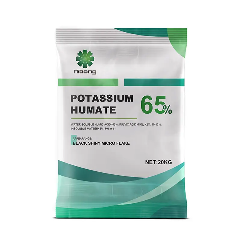 100% Fertilizante Orgânico Solúvel Em Água Humic Ácido Potássio Humate Brilhante Flocos Micronutriente para Agricultura Agrícola