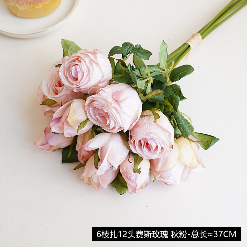 Autumn powder -6 branches and 12 firth roses