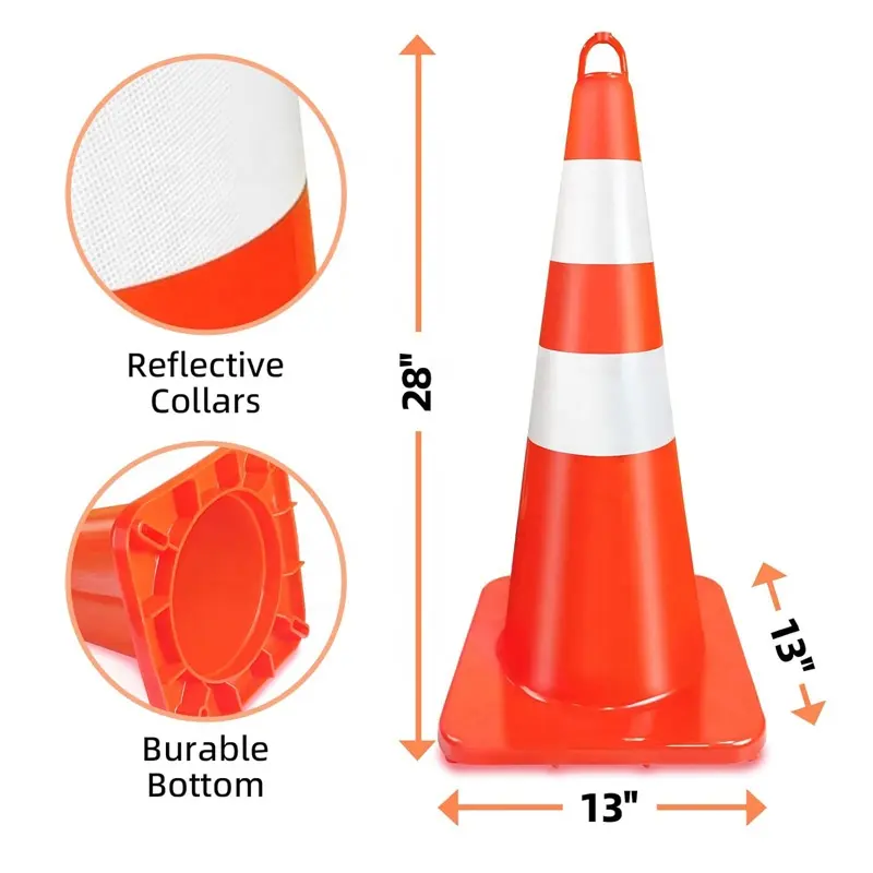 Nhựa PVC an toàn đường bộ bãi đậu xe và trọng nguy hiểm nón 75cm cao màu vàng PVC giao thông nhựa đường nón