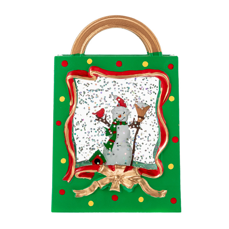 Pequeña bolsa de mano verde-escoba muñeco de nieve-7,5 cm * 4cm * 11,5 cm