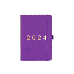 热卖高品质多功能A5记事本规划师2024聚氨酯封面定制徽标，带日记本书写日历 - Product Image 4