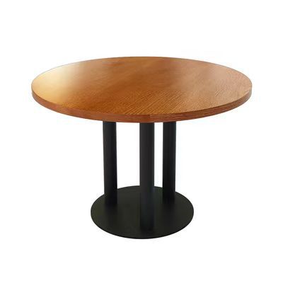 120cm diameter round table with wood veneer (steel legs)