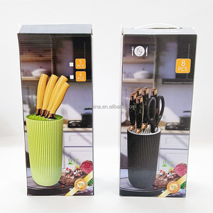 5 adet/6 adet/8 adet set yapışmaz Anti-pas paslanmaz çelik şef bıçak seti ile evrensel bıçak bloğu - Product Image 5