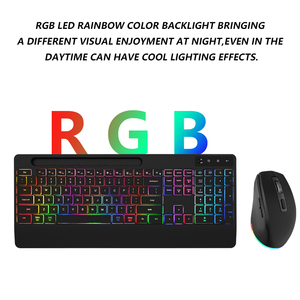 104 Keys Bluetooth Rechargeable RGB Backlit Wireless <strong>Keyboard</strong> and <strong>Mouse</strong> with Tablet <strong>Computer</strong> <strong>Keyboard</strong> and <strong>Mouse</strong> with Palm Rest - Product Image 4