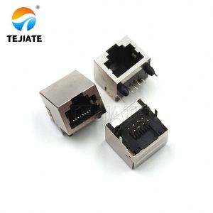 RJ45 Network Port <strong>Connector</strong> Right Angle <strong>Input</strong> <strong>Output</strong> 8P8C Connecteur 8PIN Jack 15.8MM Ethernet Without Light Strip Spring Clip - Product Image 5
