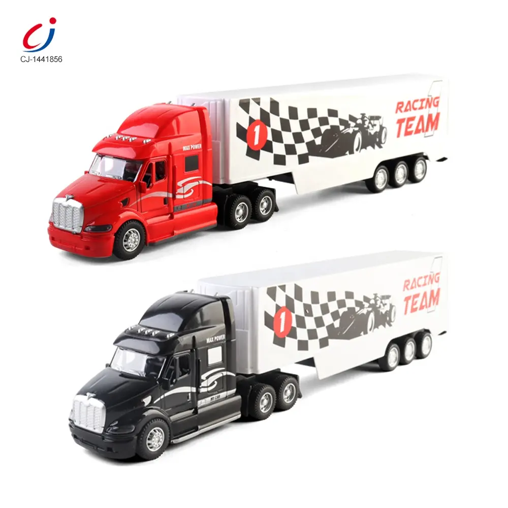 Chengji diecast toys car container metal truck model die cast alloy construction container tractor trailer truck scale toy