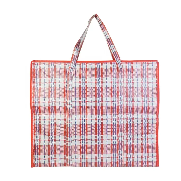 OEM/ODM Custom Grocery Tote Bag Strong Luggage Clothes Carry Bags PP Woven Shopping Big Bag With Zipper