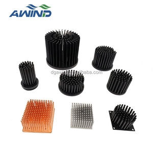 Customized 40w <strong>70mm</strong> Round Pin Black Anod Heat Sink Aluminum Profil LED Circular Cold Forging <strong>Heatsink</strong> for USA Led Cooling System - Product Image 2