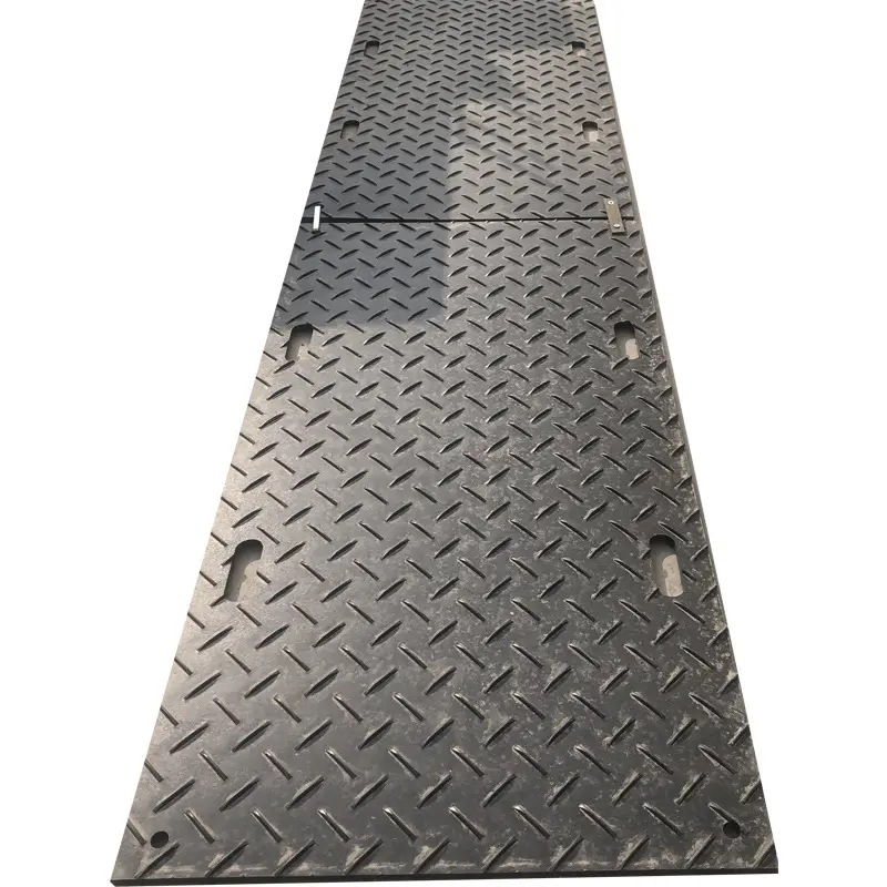 Tappetino stradale impermeabile temporaneo portatile in plastica hdpe foglio di terra tappetini di accesso stradale utilizzati per attrezzature edili