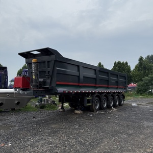 Mới 4 trục 80 tấn 40 mét khối vận chuyển thủy lực phía sau dỡ rơ moóc thép bán rơ moóc cho bãi cát sỏi 40 khối - Product Image 5