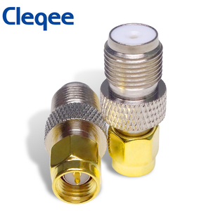 Cleqee1 F Connector <strong>to</strong> <strong>SMA</strong> Convertor Female <strong>Jack</strong> <strong>to</strong> Male Gold Tone Plug Straight RF Coaxial <strong>SMA</strong> Male <strong>to</strong> F-type Female Adapter - Product Image 2