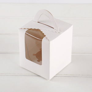 Caja de papel de embalaje de alimentos para magdalenas de dulces personalizada, caja de papel para galletas y pasteles con ventana para panadería - Product Image 2