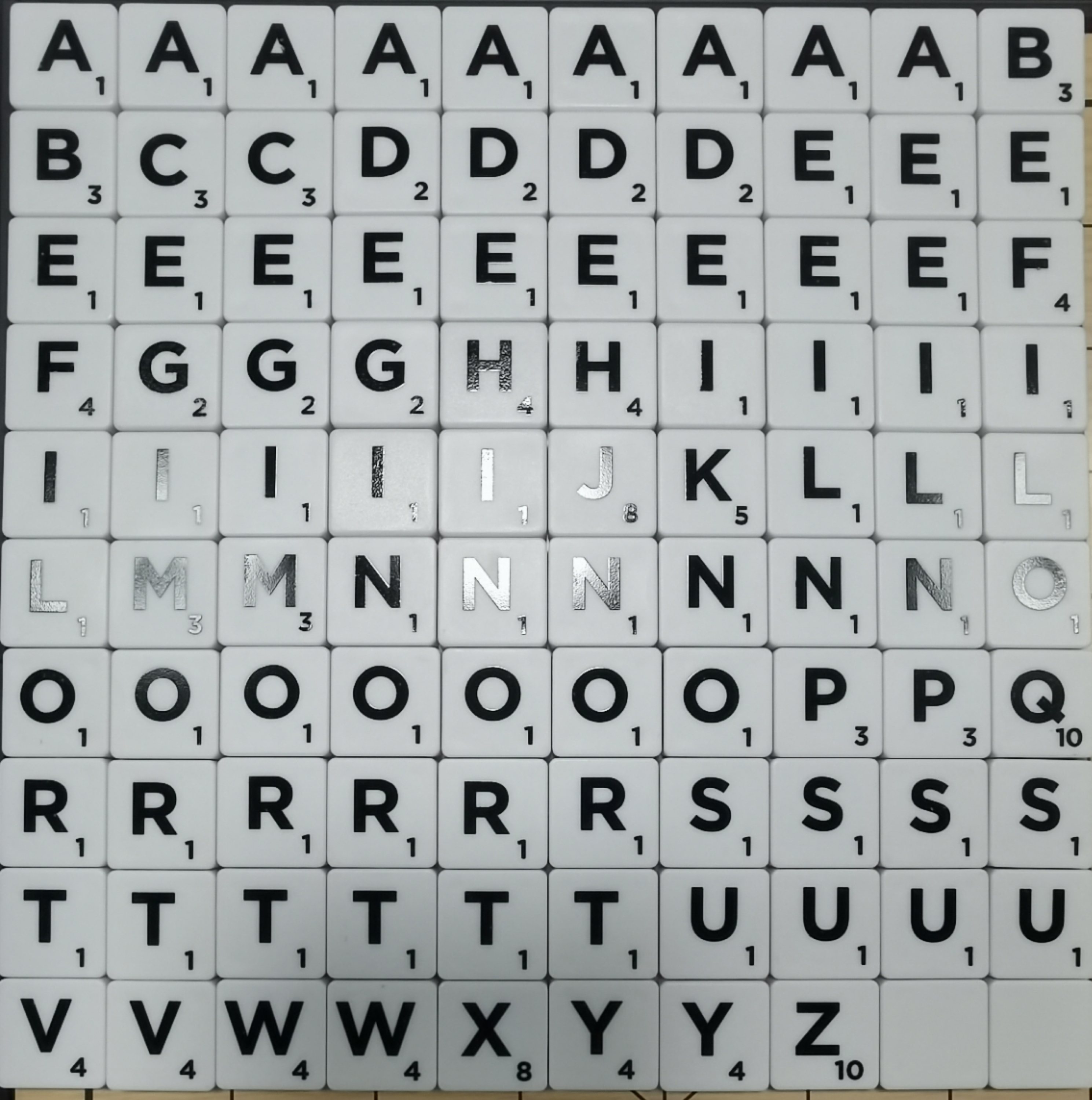 Letra inglesa blanca 1,9 cm, 100 piezas
