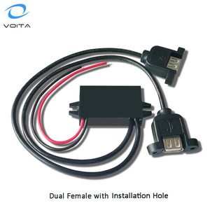 Convertidor de corriente continua reductor, V convertidor de corriente continua de 12, 24V a 5V, doble salida USB hembra 3A