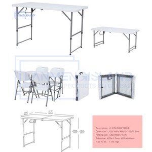 最受欢迎的折叠活动桌4英尺可调高度桌活动派对长方形桌 - Product Image 1