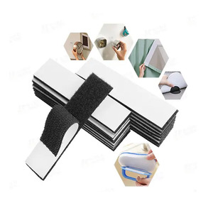 Sujetador adhesivo personalizado de fábrica, multiusos, ajustable, cinta adhesiva de nailon con gancho y bucle, rectángulos cuadrados con esquinas redondeadas - Product Image 1