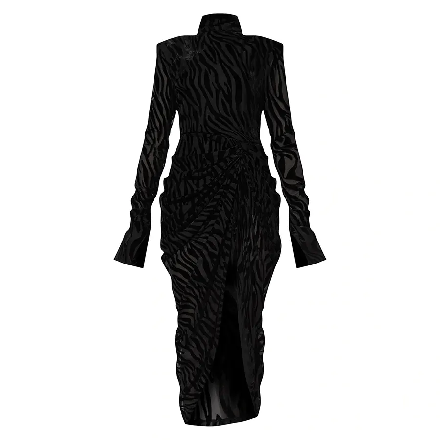 Robe de mariée pour femmes personnalisée pour mariée sirène noir simple à manches longues robe décontractée femmes