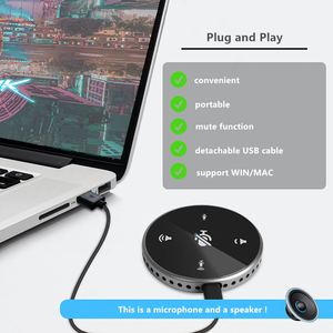 Plug and Play Portable USB Omni-Directional Conference System Microphone and Speakerphone for Web Conferencing - Product Image 2