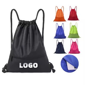 Venta al por mayor barato impermeable mochila con cordón dibujar gimnasio cadena bolsa para exteriores Casual cordón bolsas mochila personalizada - Product Image 1