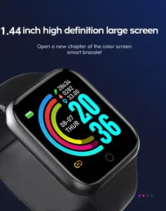 Nhà máy tốt nhất giá Y68 thông minh watchi app điều khiển thể thao TFT xây dựng trong đèn flash màu hiển thị màn hình cảm ứng D20 Smartwatch Y68 - Product Image 2