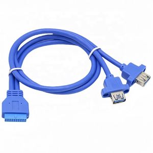 80Cm 2 Port Usb 3.0 a Female Panel Mount to 3.0 20Pin <strong>Header</strong> Motherboard Y Cable