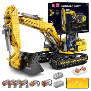STEMエンジニアリングおもちゃ1830ピースビルディングブロックAPPリモートコントロールトラックRCショベルセット男の子用