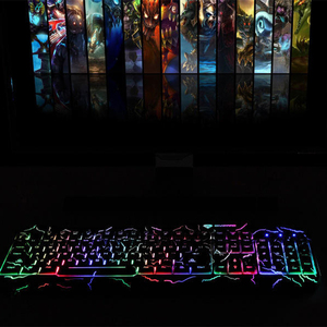Tastiera illuminata cablata USB di vendita calda, tastiera da gioco con crepa scura, tastiera standard universale per ufficio - Product Image 3