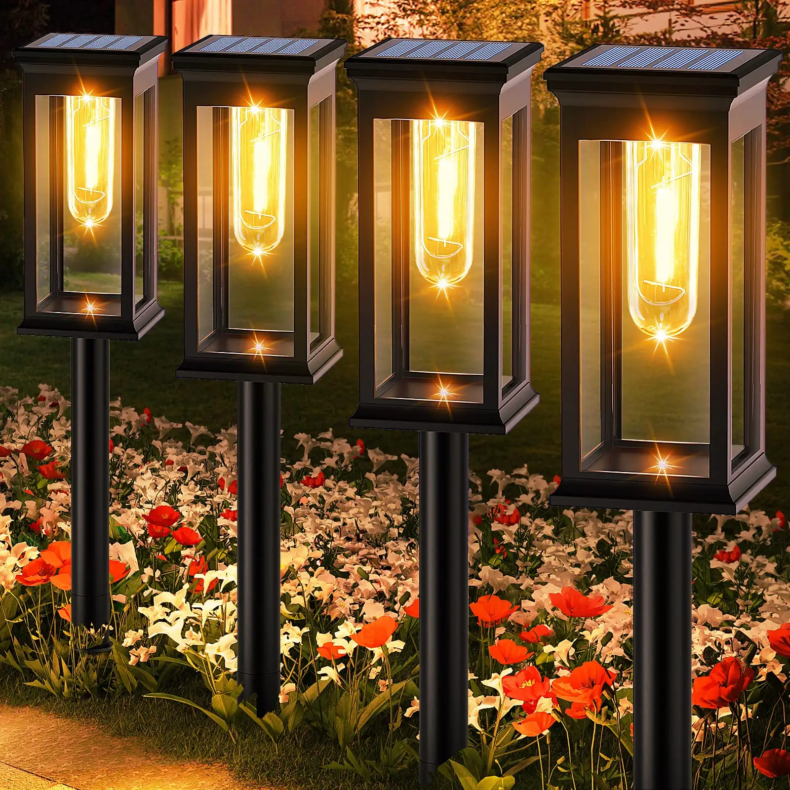 Preço por atacado Led Solar Lawn Pathway Decoração Stake Light Solar Powered Outdoor Waterproof Garden Lights For Garden Decor