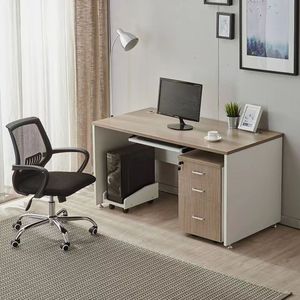 Modern <strong>Simple</strong> Wooden Single Office <strong>Computer</strong> <strong>Desk</strong> with Drawer Storage Cabinet Combination for Home Office - Product Image 4