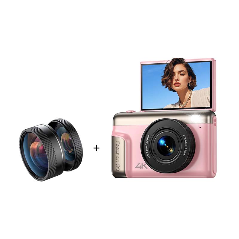 Rose avec objectif grand angle et objectif macro