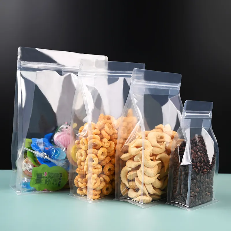 Tas kemasan dapat dipakai ulang ziplock makanan gandum 500g tas nasi bawah datar kantong makanan kacang penyimpanan