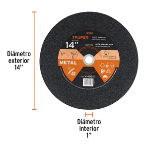 Metal kesme için 30 adet tip 41 disk 14 'x 3.1mm ile usta, Truper - Product Image 2