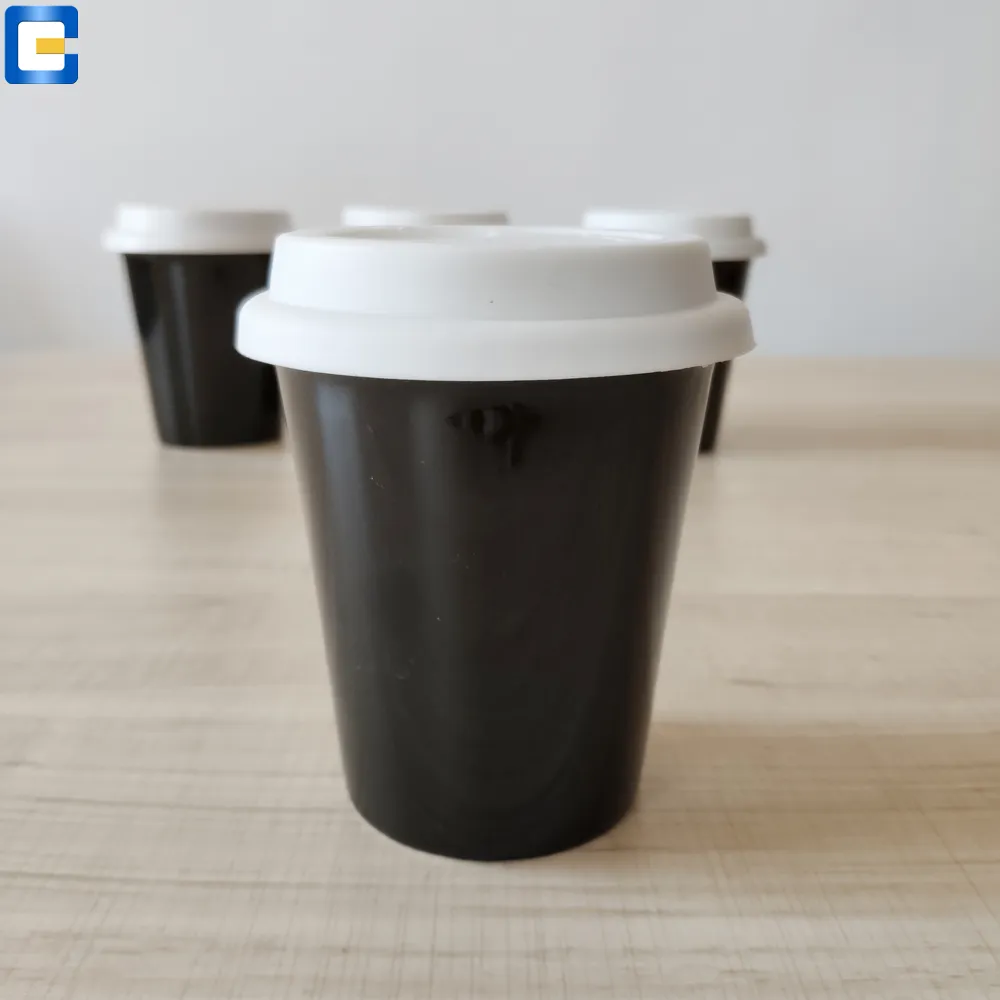 Tasse à café de voyage en céramique, sans poignée, paroi unique, 8oz, 250ml, avec couvercle en silicone, livraison gratuite