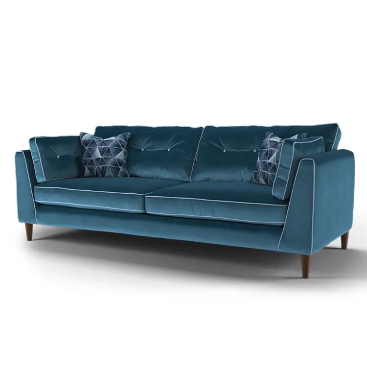 Conjunto de sofás de terciopelo para sala de estar, de estilo europeo, ligeros, de lujo