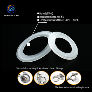 Nhà máy bán thực phẩm lớp trắng Silicone cao su nhanh chóng phát hành Gasket tri-kẹp Gasket cho vệ sinh ferrule phụ kiện - Product Image 4