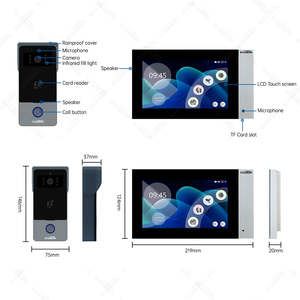 Trudian OEM 2 cables Ip RFID Desbloqueo Puerta Teléfono Anillo Cámara Timbre Interfono Video Sistema de intercomunicación remoto para seguridad de villas - Product Image 2