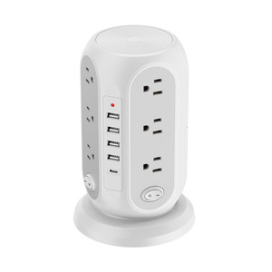 Enchufe vertical inteligente Multifuncional Conveniente 4USB Carga Tipo-c Enchufe de torre para el hogar - Product Image 1