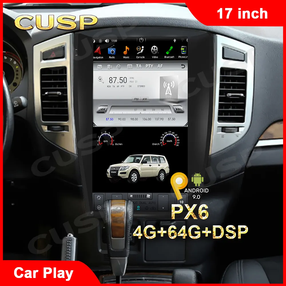 Автомобильный GPS вертикальный экран ANDROID для MITSUBISHI PAJERO 2006-17 дюймов ОЗУ 4 Гб ПЗУ 64 ГБ Автомобильный мультимедийный навигатор Автомобильная стерео система