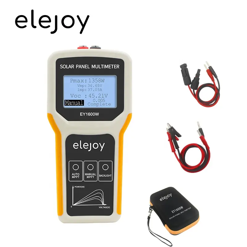 ELEJOY EY1600W شاشة LCD MPPT multimeter اختبار ذكي اختبار الجهد الكهربائي الرقمي PV متر