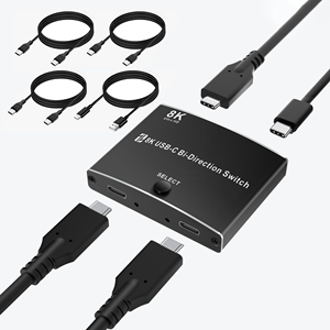 SYONG 8K双方向USB Cスイッチャー2 in 1 Out USB Cスイッチ2ノートパソコン用シェア1デバイスサポート8K6 0Hz/ 4K120Hzビデオ - Product Image 1