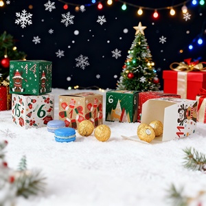 Siheny Tái Chế Thiết Kế Mới 24 Ngày Giấy Giáng Sinh Advent Đếm Ngược Hộp Quà Tặng Với Bất Ngờ Cho Trẻ Em Gia Đình Cookie Kẹo - Product Image 4