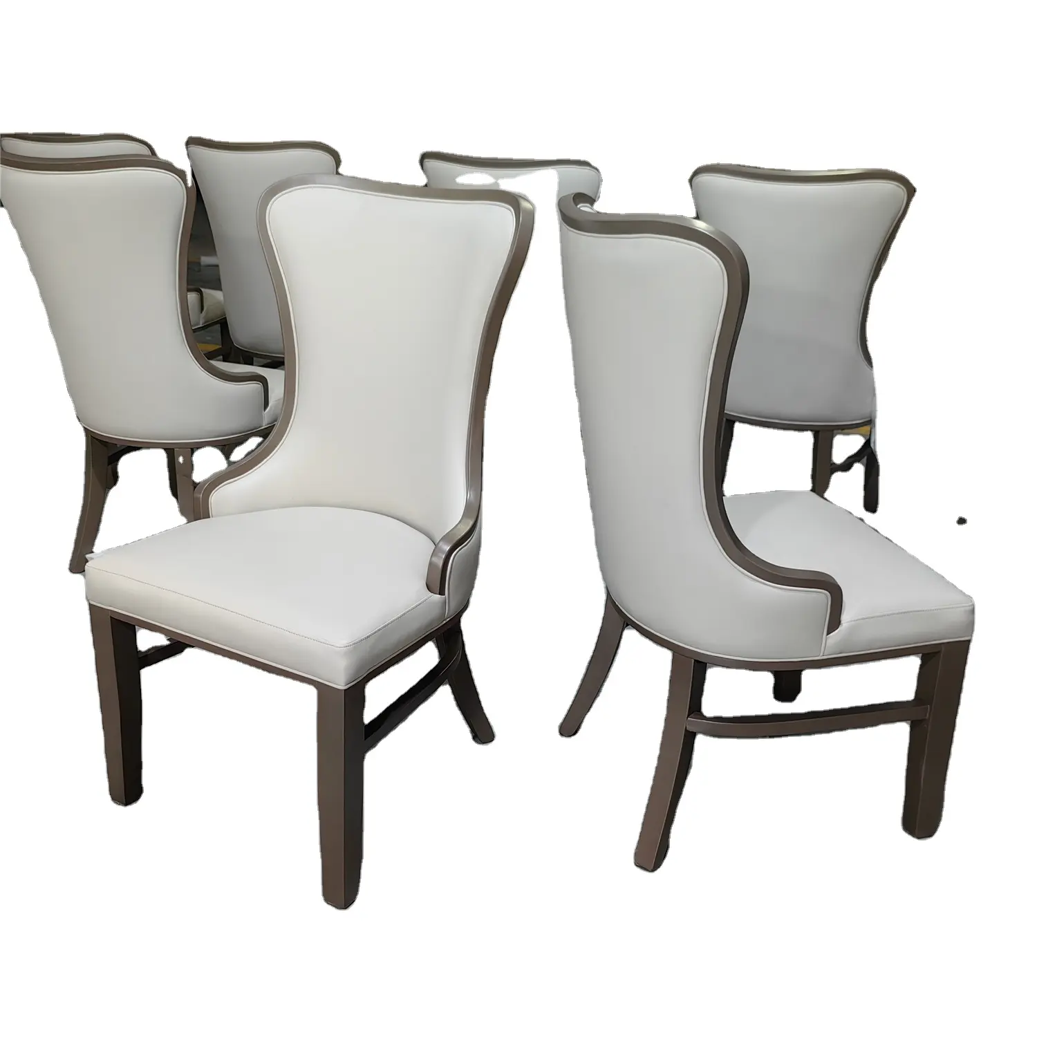 Sillas clásicas de madera para restaurante, juego de sillas de madera de diseño italiano para hotel, sillas de comedor con respaldo alto