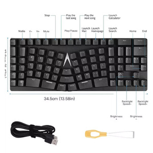 Mechanical Ergonomic <strong>Keyboard</strong> Butterfly <strong>Layout</strong> Mech Keebs USB-C Wired 80% Ergo with Hotkeys and Backlit for Desktop <strong>Computer</strong> PC - Product Image 5