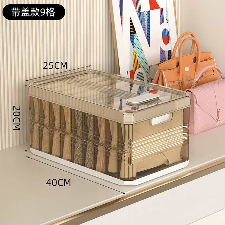 Covered 9-compartment plastic insert