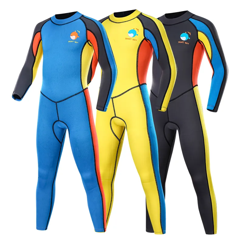 Smart-traje húmedo de 2MM para niños, traje de buceo con cremallera en la espalda, Neopreno, natación, surf
