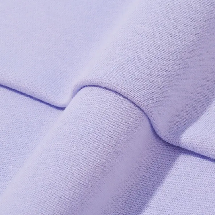 240gsm 100% cotton 32S đôi sợi áo với Vòng vải dệt kim vải