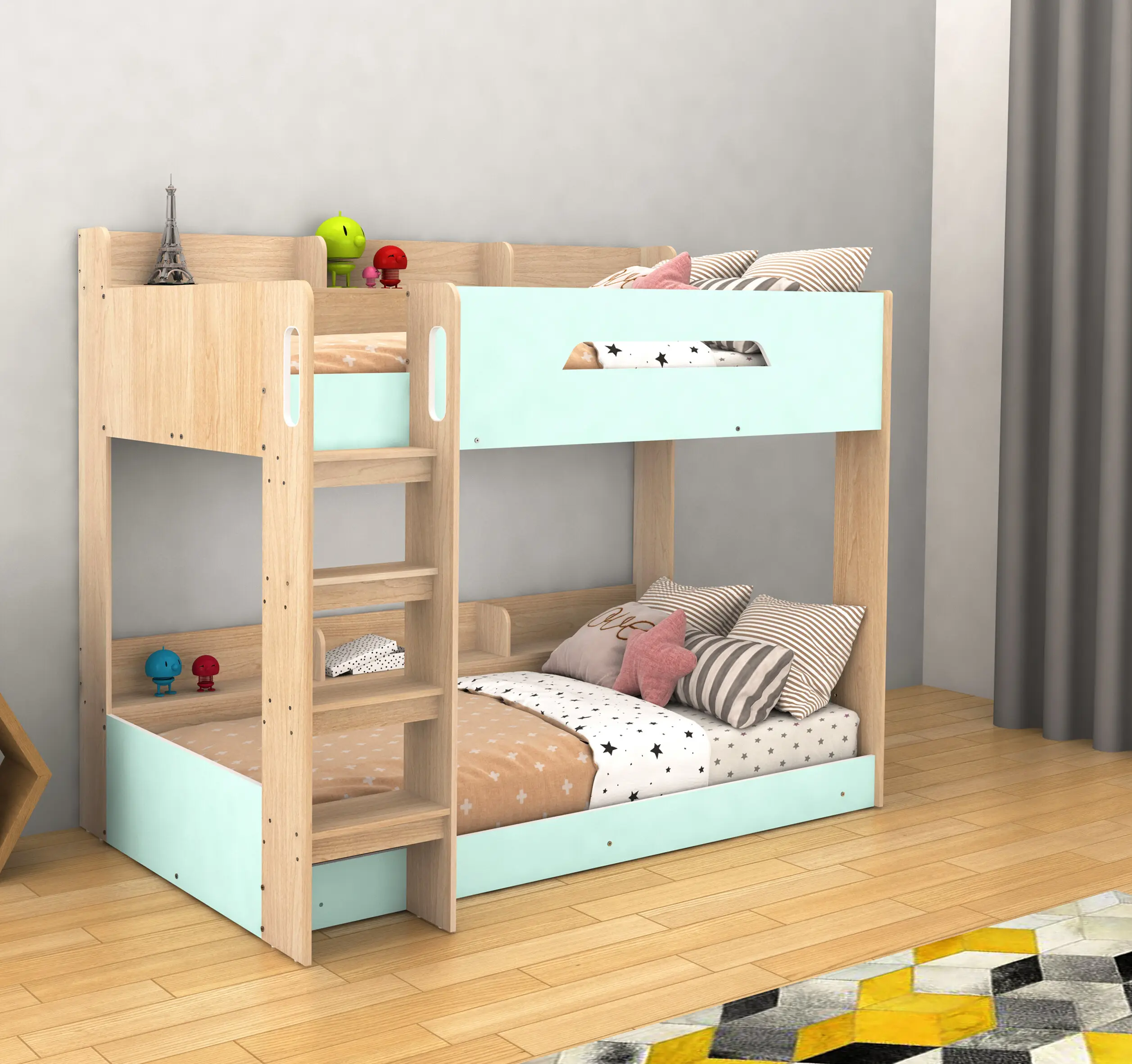 Детская деревянная двухъярусная кровать для принцесс