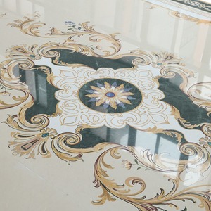 Centurymosaic sang trọng tùy chỉnh thiết kế sàn đá cẩm thạch bằng tia nước Gạch Mosaic huy chương hình chữ nhật Vòng đá cẩm thạch huy chương mô hình - Product Image 5